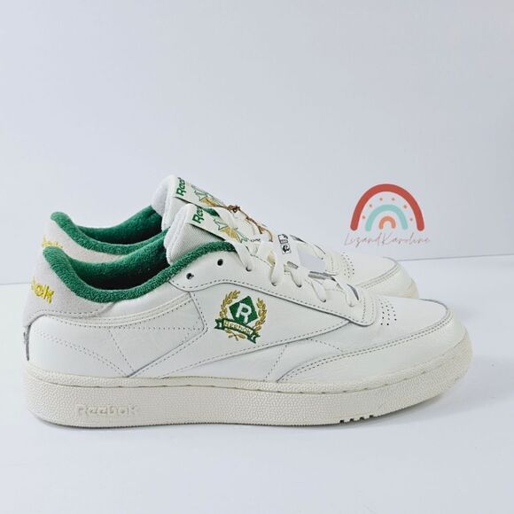New! Reebok CLUB C 85 Leather Embroidered Archival Crest Logo Tennis Sneakers - Picture 3 of 13